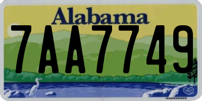 AL license plate 7AA7749