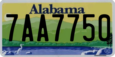 AL license plate 7AA7750