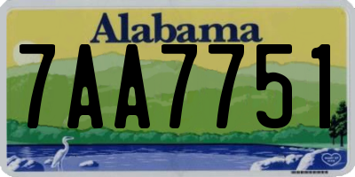 AL license plate 7AA7751