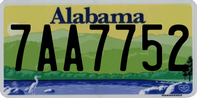 AL license plate 7AA7752