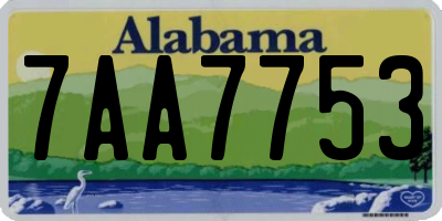 AL license plate 7AA7753