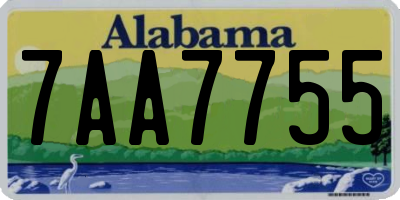 AL license plate 7AA7755