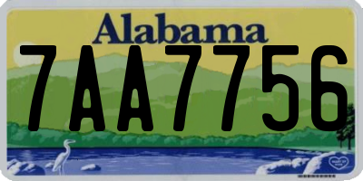 AL license plate 7AA7756