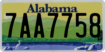 AL license plate 7AA7758