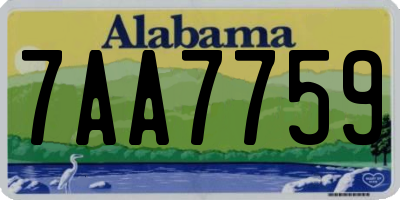 AL license plate 7AA7759