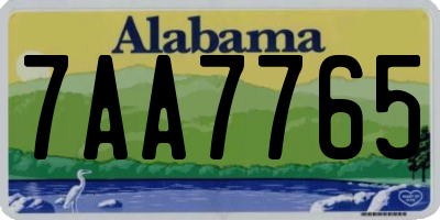 AL license plate 7AA7765