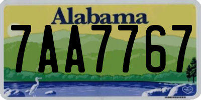 AL license plate 7AA7767