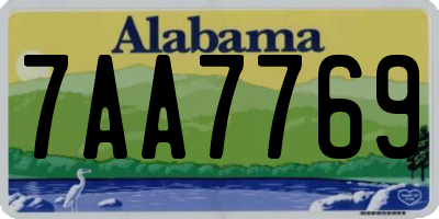 AL license plate 7AA7769