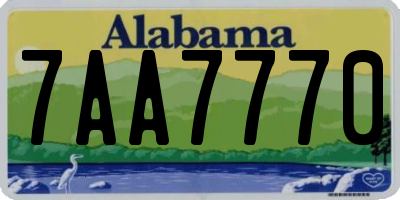 AL license plate 7AA7770