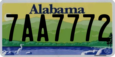 AL license plate 7AA7772