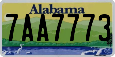 AL license plate 7AA7773