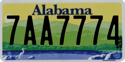 AL license plate 7AA7774