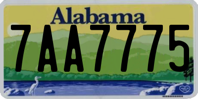 AL license plate 7AA7775