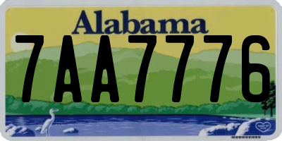 AL license plate 7AA7776