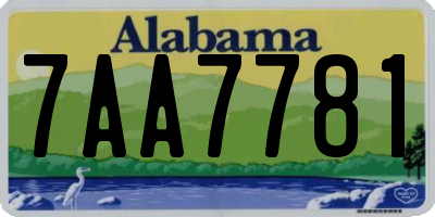 AL license plate 7AA7781