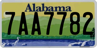 AL license plate 7AA7782