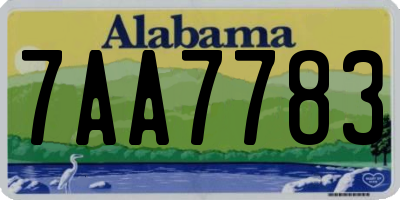 AL license plate 7AA7783