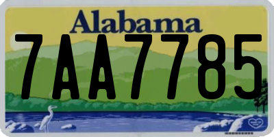 AL license plate 7AA7785