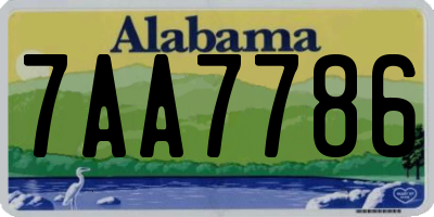 AL license plate 7AA7786
