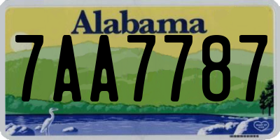 AL license plate 7AA7787