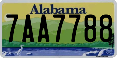 AL license plate 7AA7788