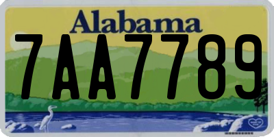 AL license plate 7AA7789