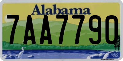 AL license plate 7AA7790
