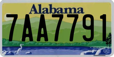 AL license plate 7AA7791