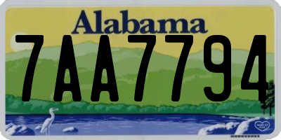 AL license plate 7AA7794