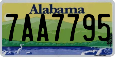 AL license plate 7AA7795