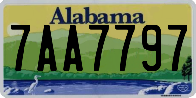 AL license plate 7AA7797