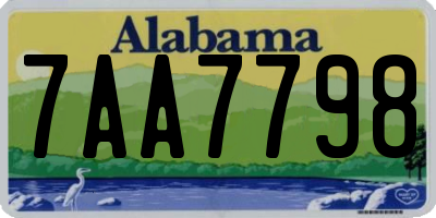AL license plate 7AA7798