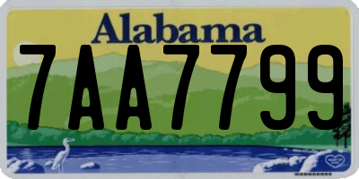 AL license plate 7AA7799