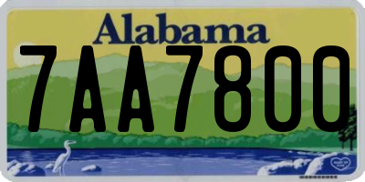 AL license plate 7AA7800