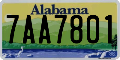 AL license plate 7AA7801