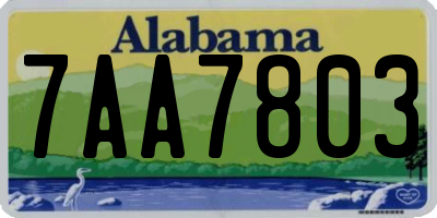 AL license plate 7AA7803