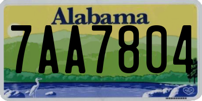 AL license plate 7AA7804