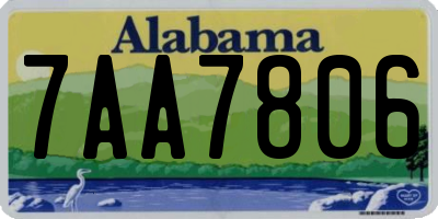 AL license plate 7AA7806
