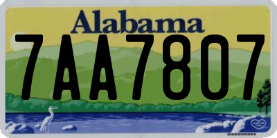 AL license plate 7AA7807