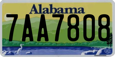 AL license plate 7AA7808