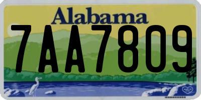 AL license plate 7AA7809