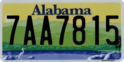 AL license plate 7AA7815