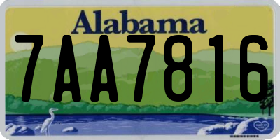 AL license plate 7AA7816