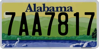 AL license plate 7AA7817