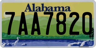 AL license plate 7AA7820