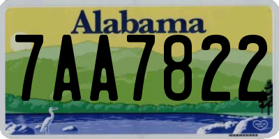 AL license plate 7AA7822