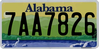 AL license plate 7AA7826