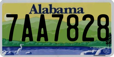 AL license plate 7AA7828