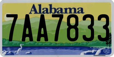 AL license plate 7AA7833