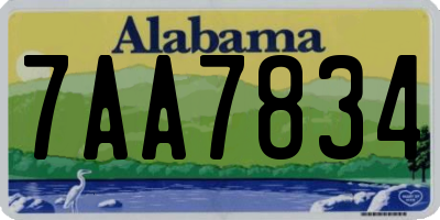 AL license plate 7AA7834